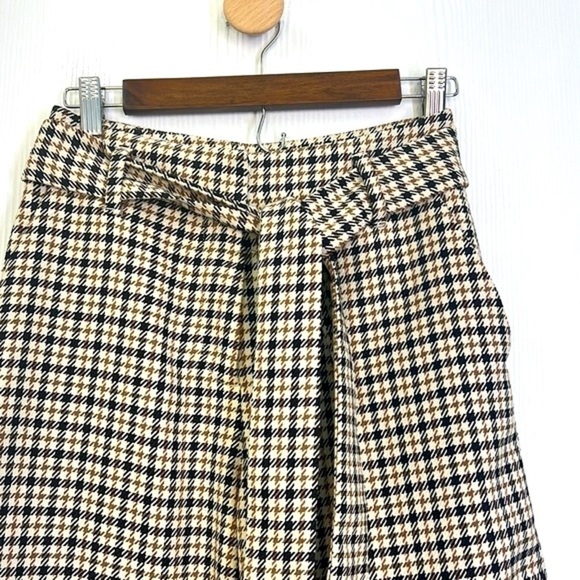 H&M - Tan And Cream Wide Leg Crop With Pockets  Pants Size 4 - Picture 9 of 11